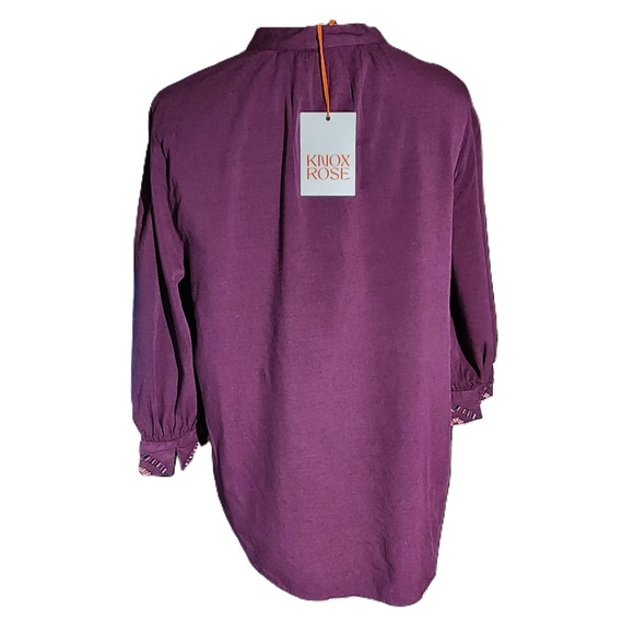 Knox Rose Purple Button Front Tunic Blouse XXL - Picture 3 of 7